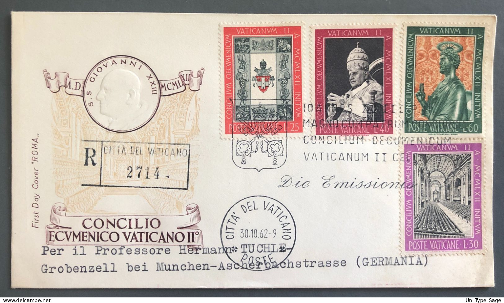 Vatican, FDC Concilio Ecumenico Vaticano II - 30.10.1962 - (W1426) - FDC