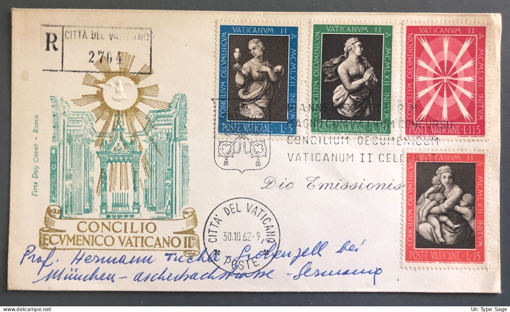 Vatican, FDC Concilio Ecumenico Vaticano II - 30.10.1962 - (W1428) - FDC