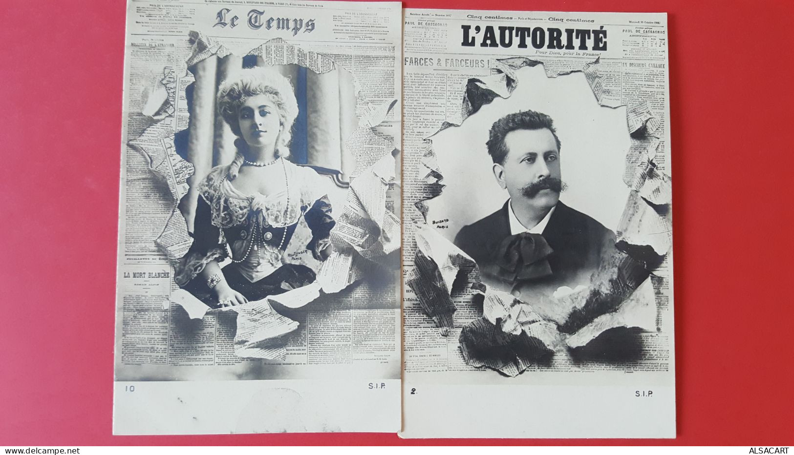 7 Cartes Reutlinger Affiches De Journal , La République,le Temps,la Patrie,le Figaro Etc - Non Classés