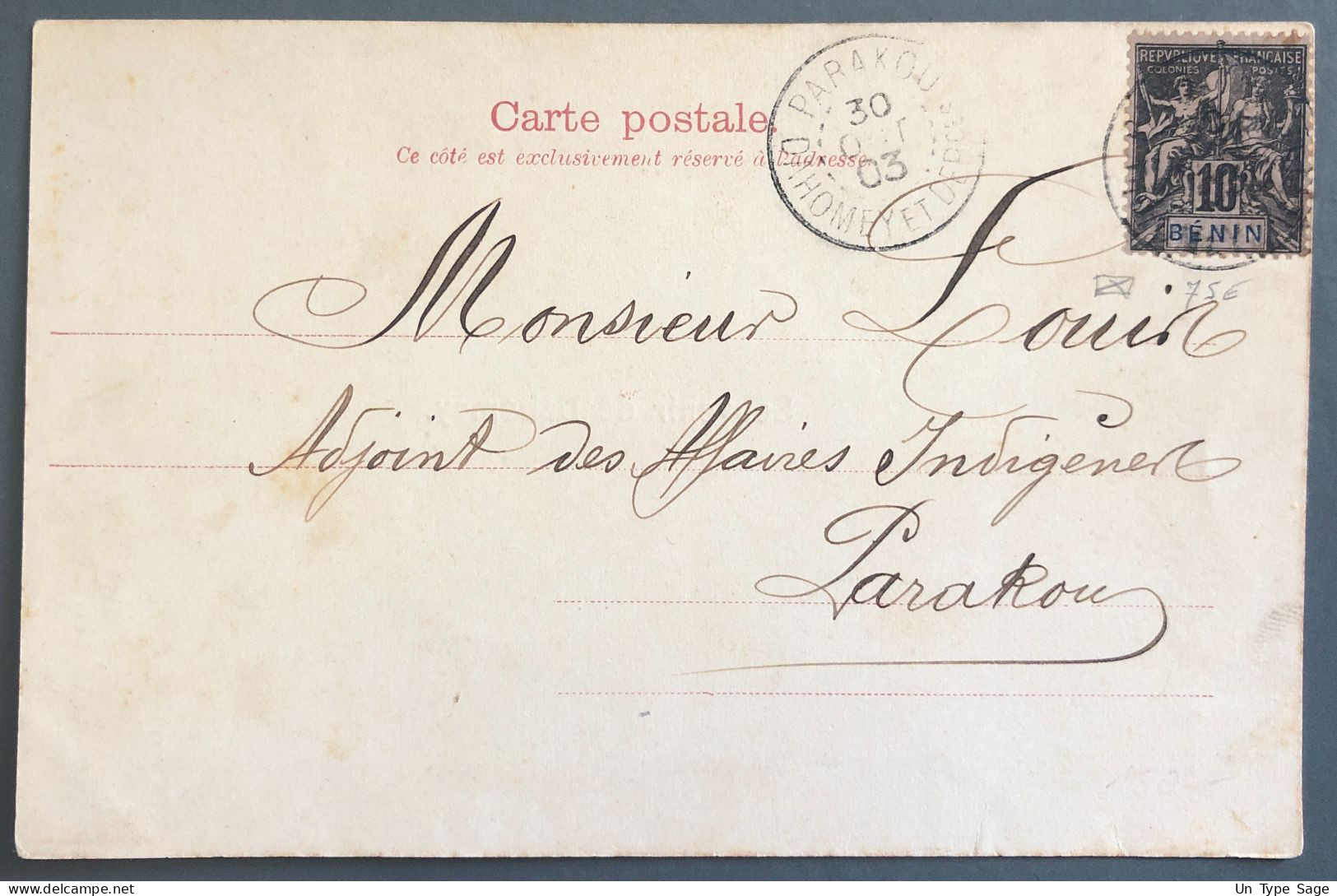 Bénin, Divers Sur CPA, TAD PARAKOU, Dahomey Et Dépendances 30.10.1903 - (W1474) - Storia Postale