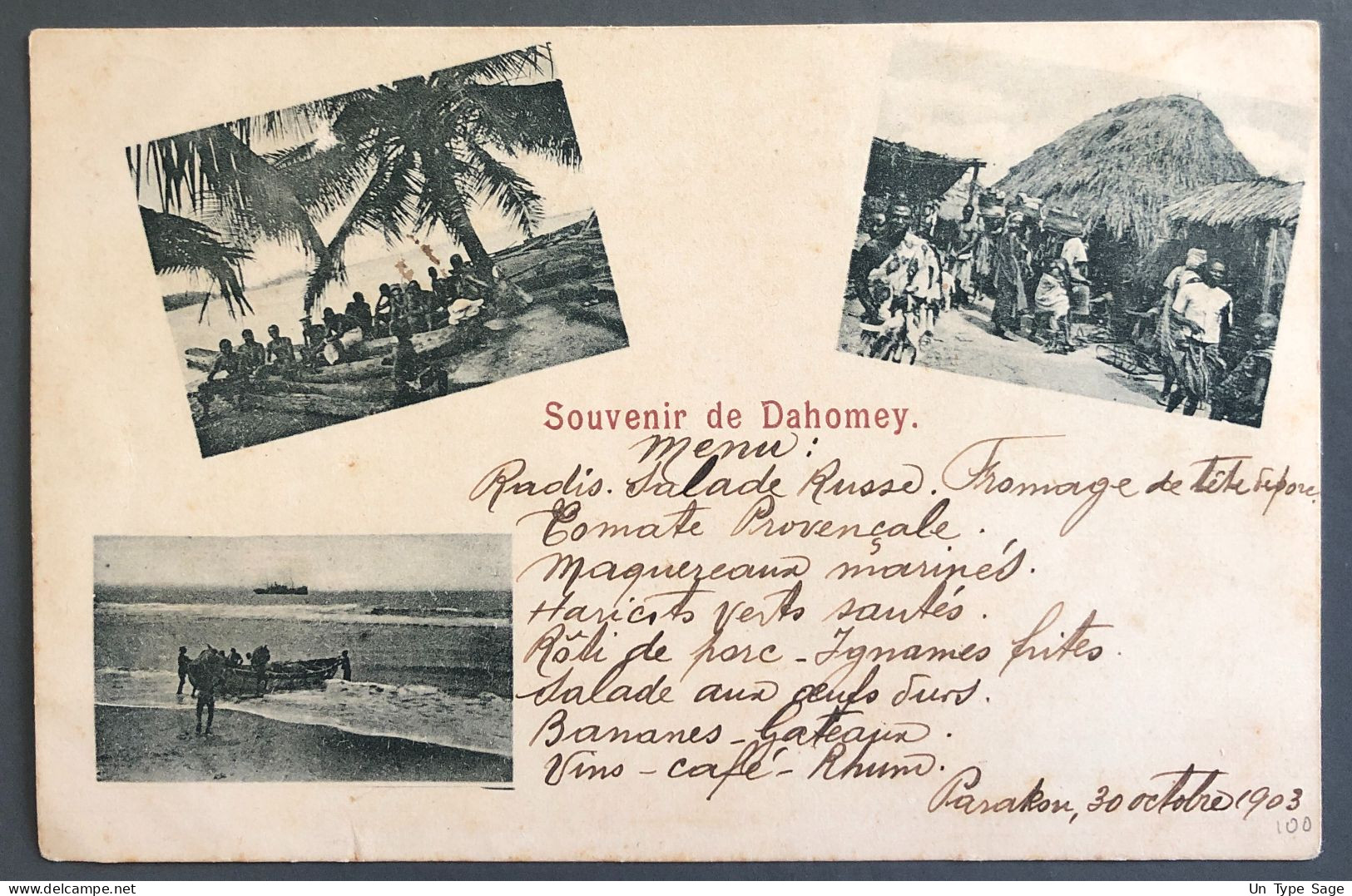 Bénin, Divers Sur CPA, TAD PARAKOU, Dahomey Et Dépendances 30.10.1903 - (W1474) - Cartas & Documentos