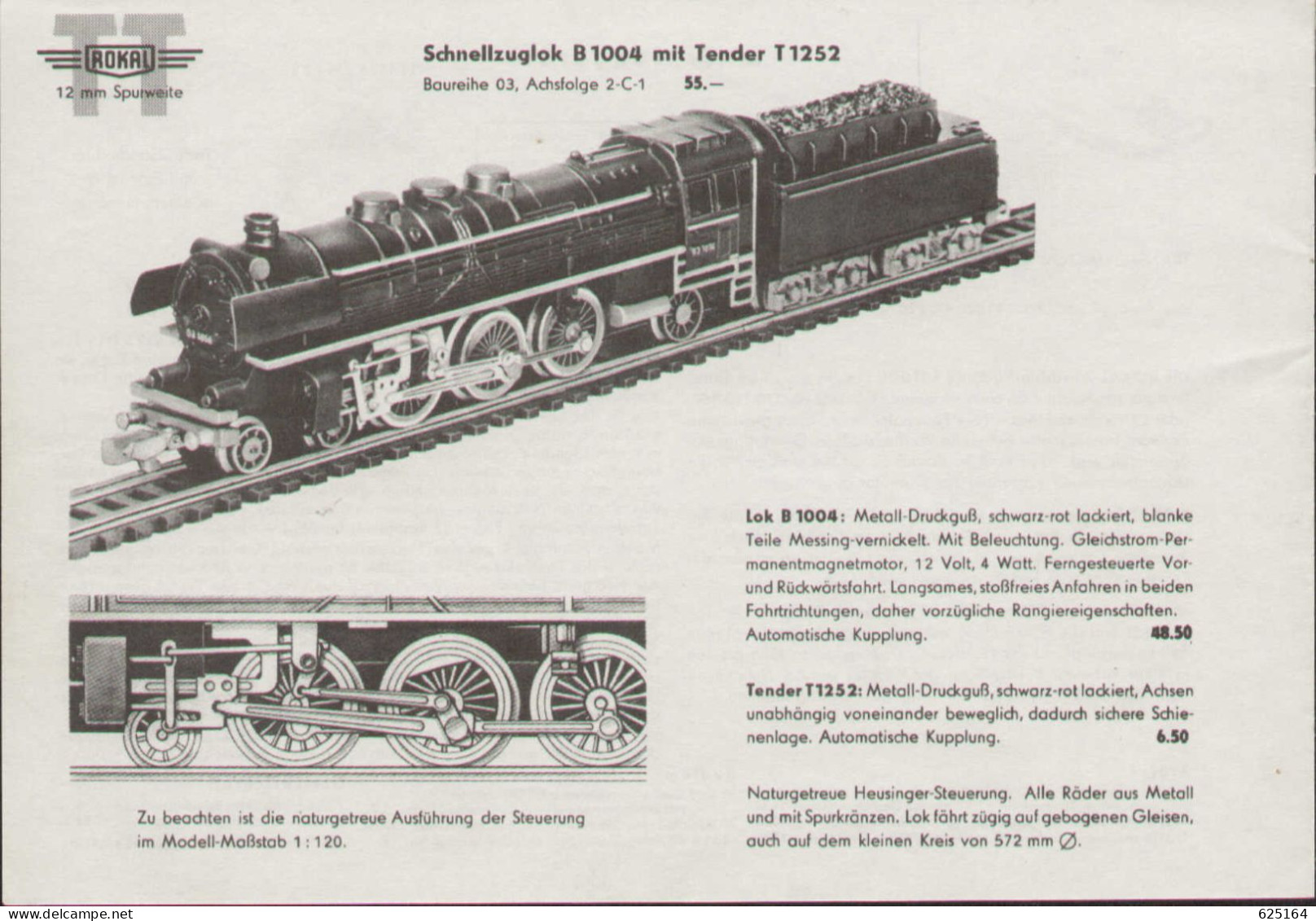 Catalogue ROKAL 1956/3 Modellbahn Katalog TT 1:120 12 Mm. - Deutsch