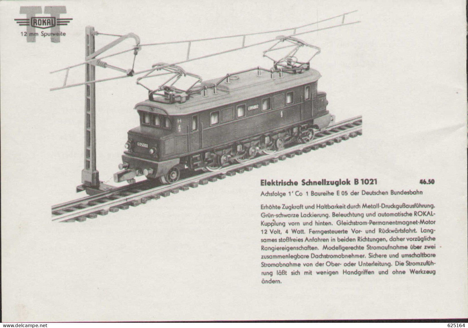 Catalogue ROKAL 1956/3 Modellbahn Katalog TT 1:120 12 Mm. - German