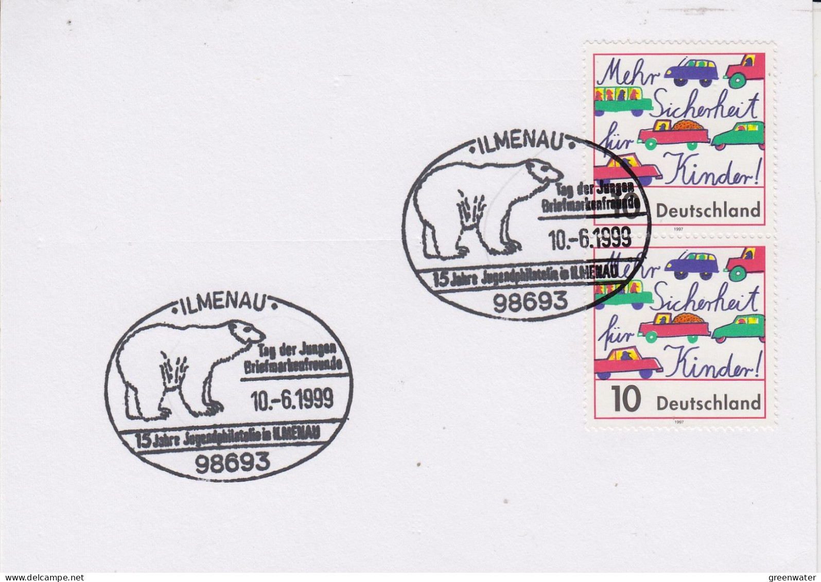 Germany Icebear Card Ca Ilmenau 10.6.1999 (TI166B) - Arctic Wildlife