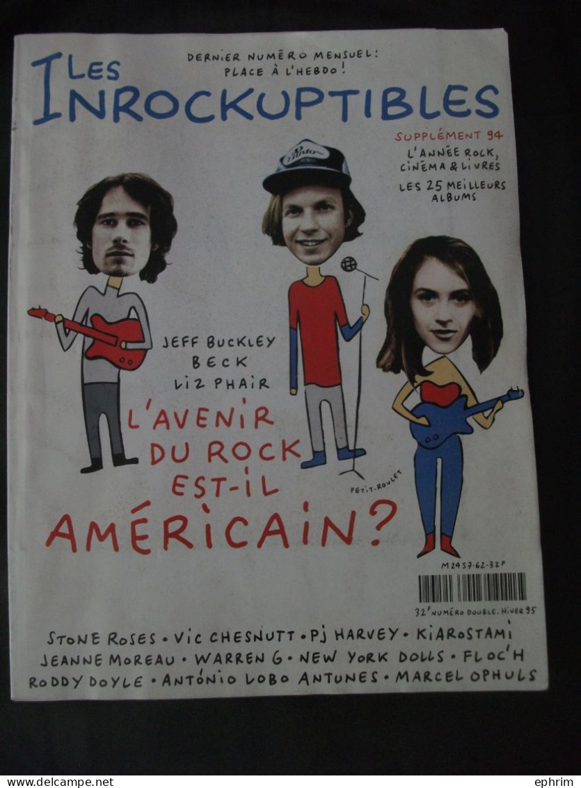 Les Inrockuptibles 62 Jeff Buckley Beck Liz Phair Stone Roses PJ Harvey Vic Chestnutt Roddy Doyle Floc'h Magazine 1995 - Musique