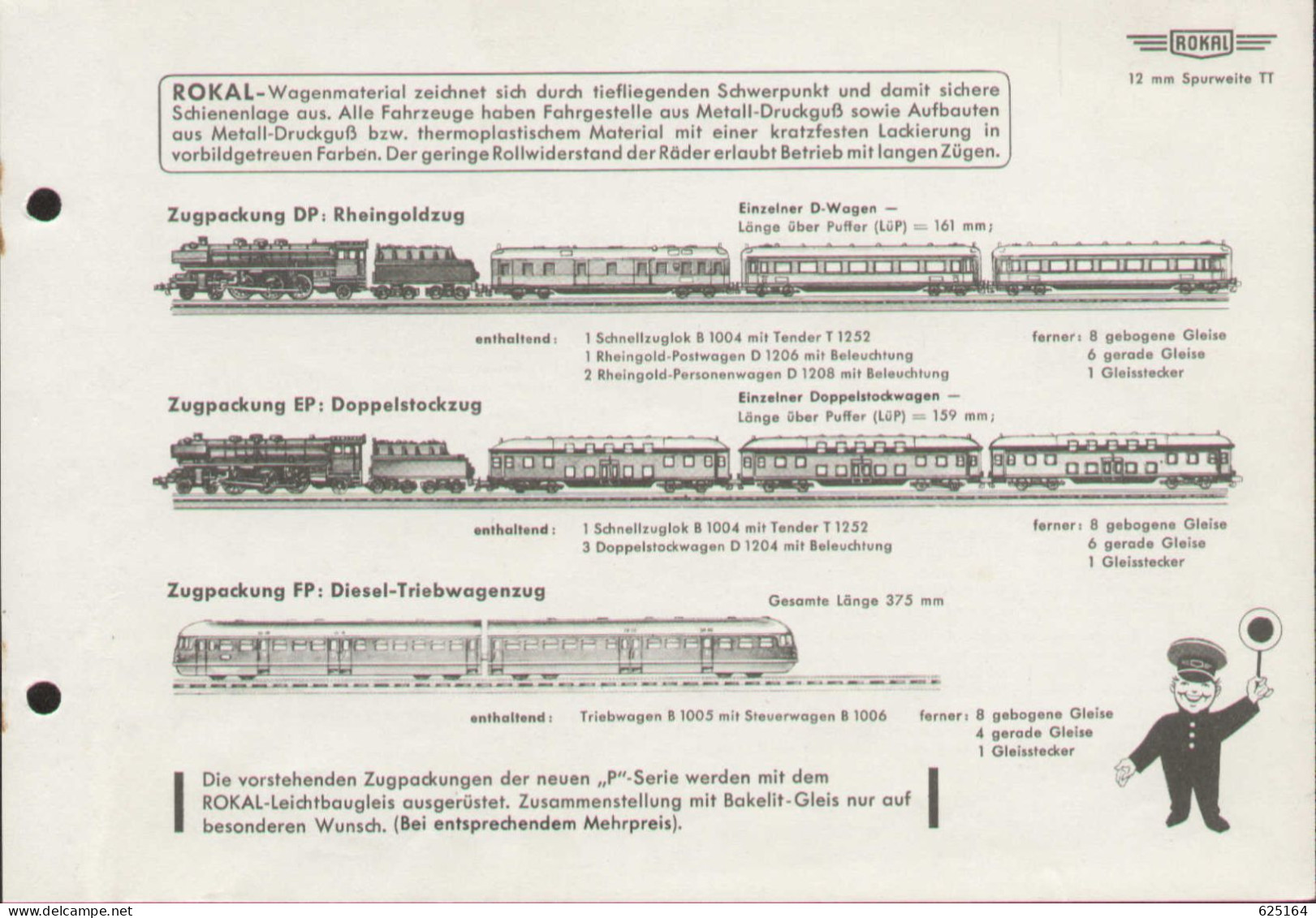 Catalogue ROKAL 1955 Februar Modellbahn Katalog TT 1:120 12 Mm. - Allemand