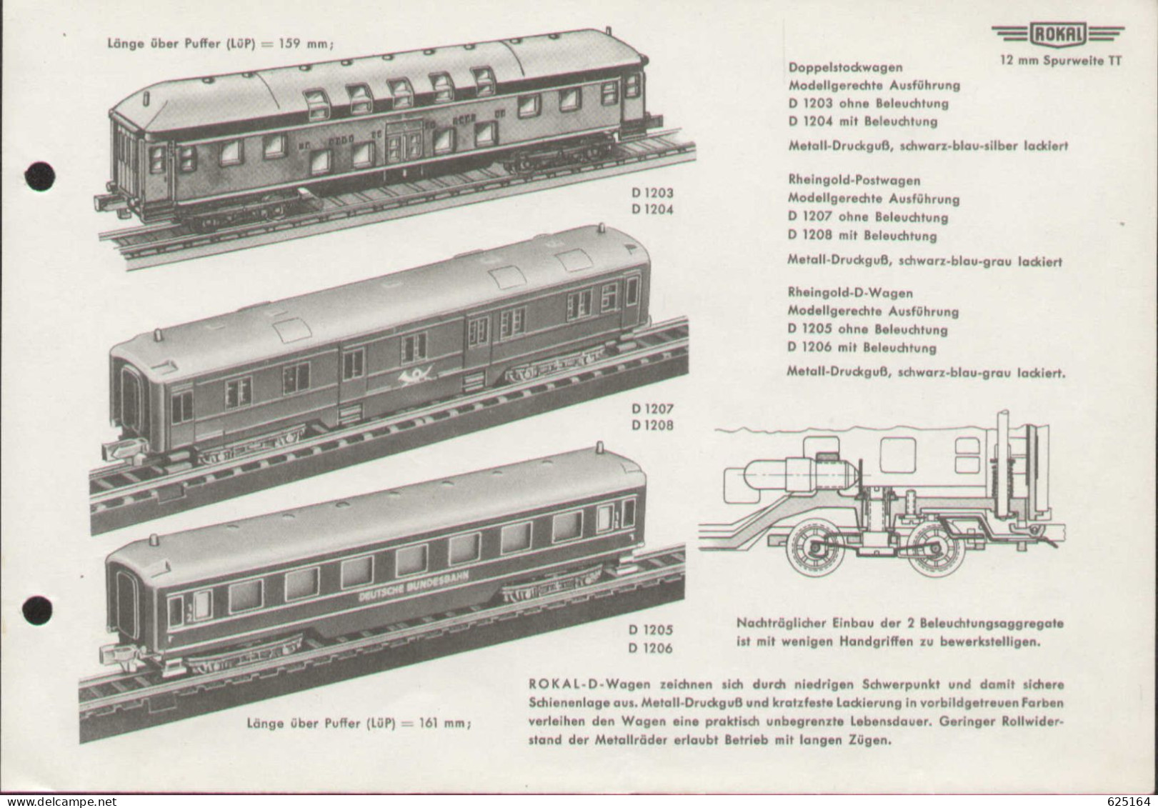 Catalogue ROKAL 1955 Februar Modellbahn Katalog TT 1:120 12 Mm. - German