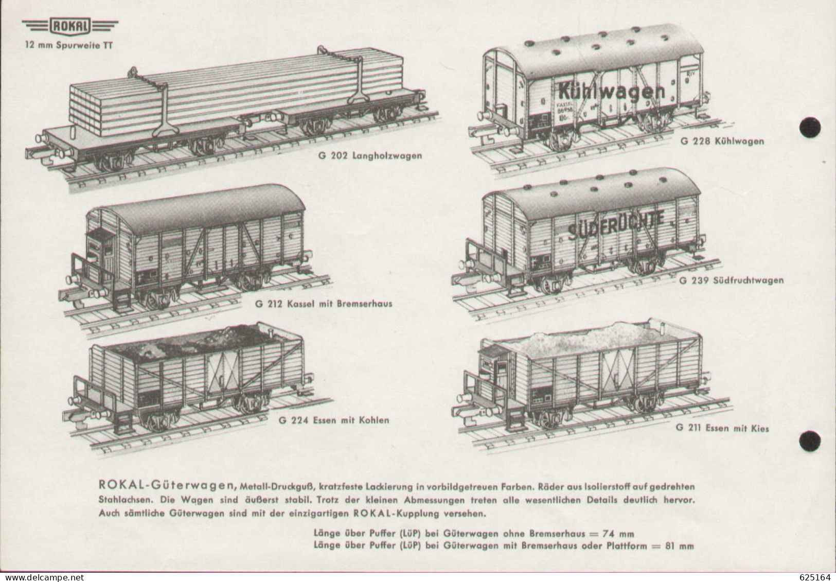 Catalogue ROKAL 1955 Februar Modellbahn Katalog TT 1:120 12 Mm. - Duits