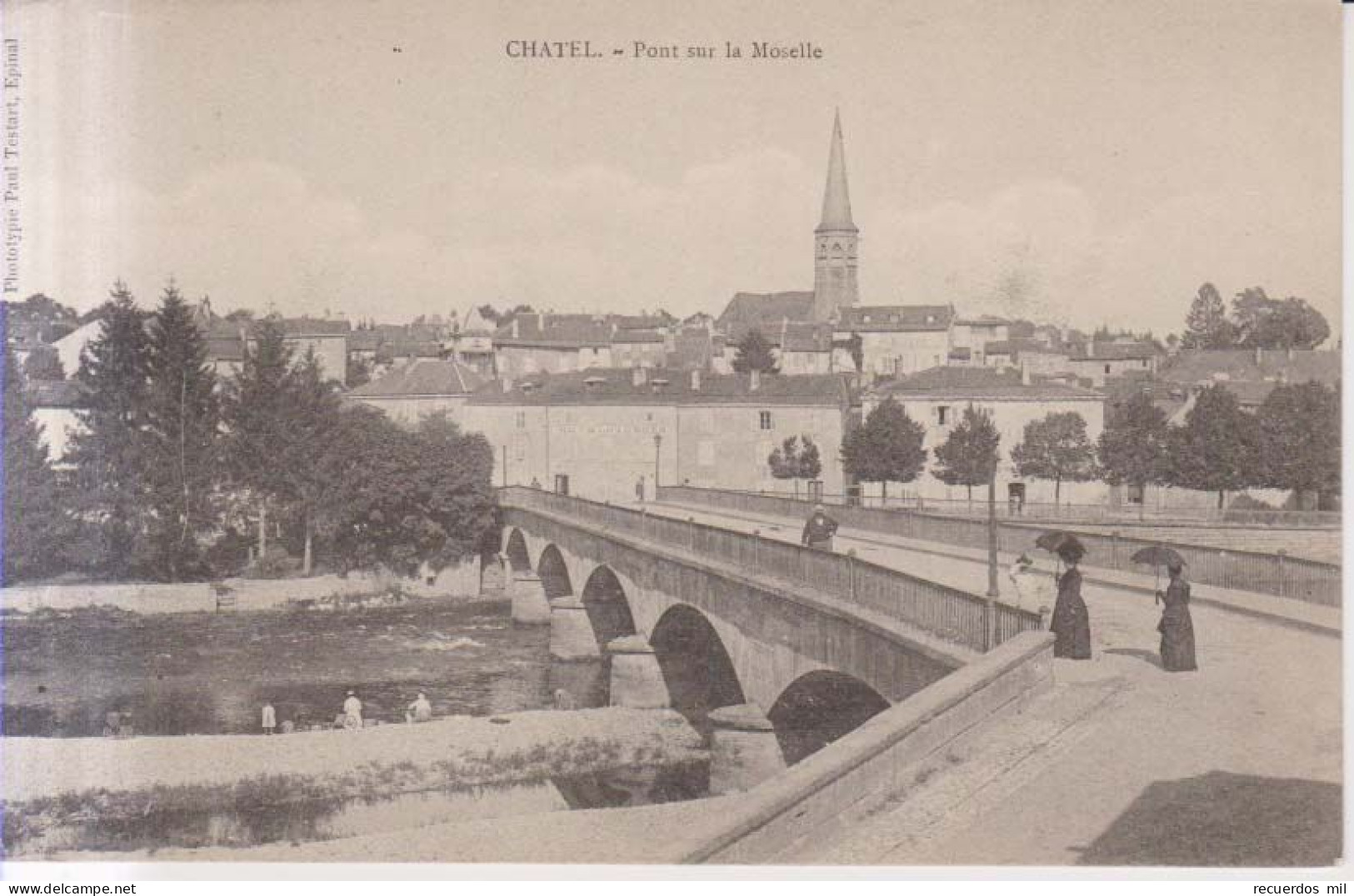 Chatel Pont Sur La Moselle Carte Postale Animee   1904 - Chatel Sur Moselle