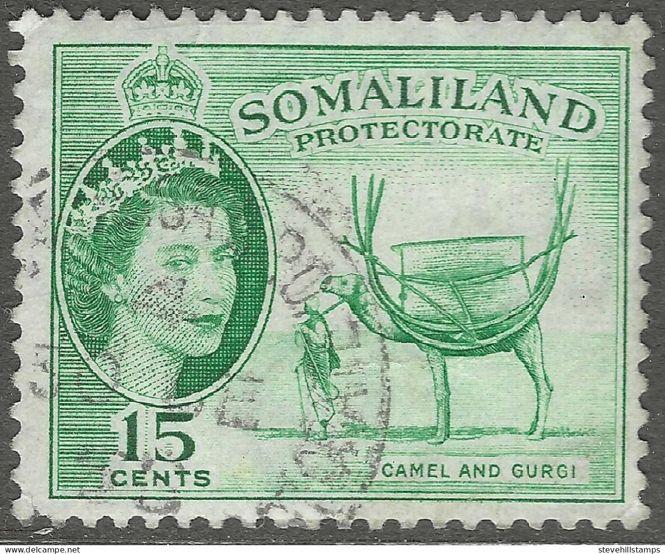 Somaliland Protectorate. 1953 QEII. 15c Used. SG 139 - Somaliland (Protettorato ...-1959)