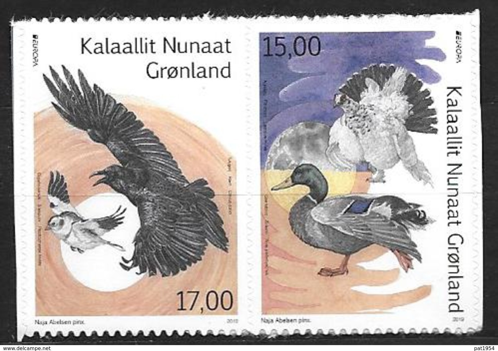 Groënland 2019, N° 794/795 Neufs Adhésifs Issus De Carnet Europa Oiseaux - Oblitérés