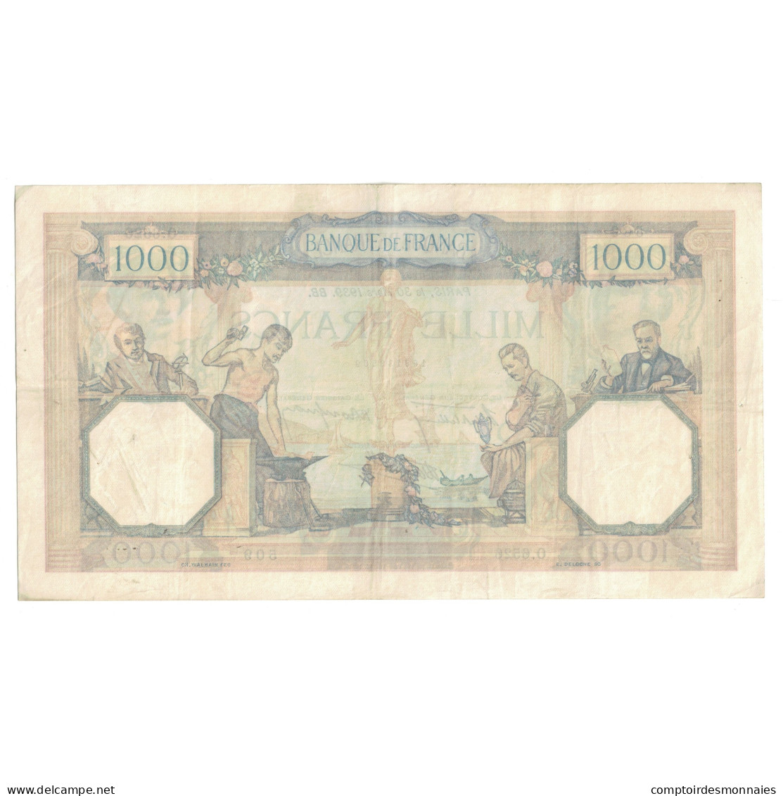 France, 1000 Francs, Cérès Et Mercure, 1939, O.6526 509, SUP, Fayette:38.35 - 1 000 F 1927-1940 ''Cérès Et Mercure''