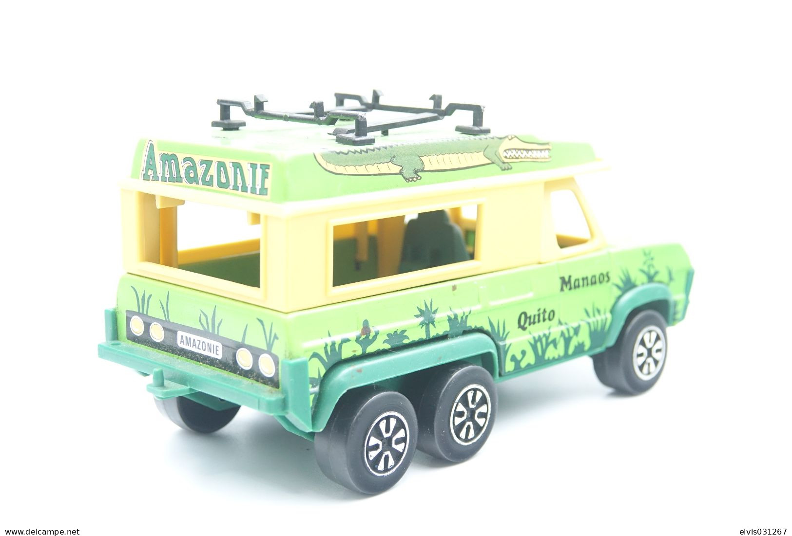 Vintage TIN TOY JEEP AMAZONIE MANAOS QUITO SAFARI : Maker Joustra - 18cm - FRANCE - 1960-70's - - Collectors Et Insolites - Toutes Marques