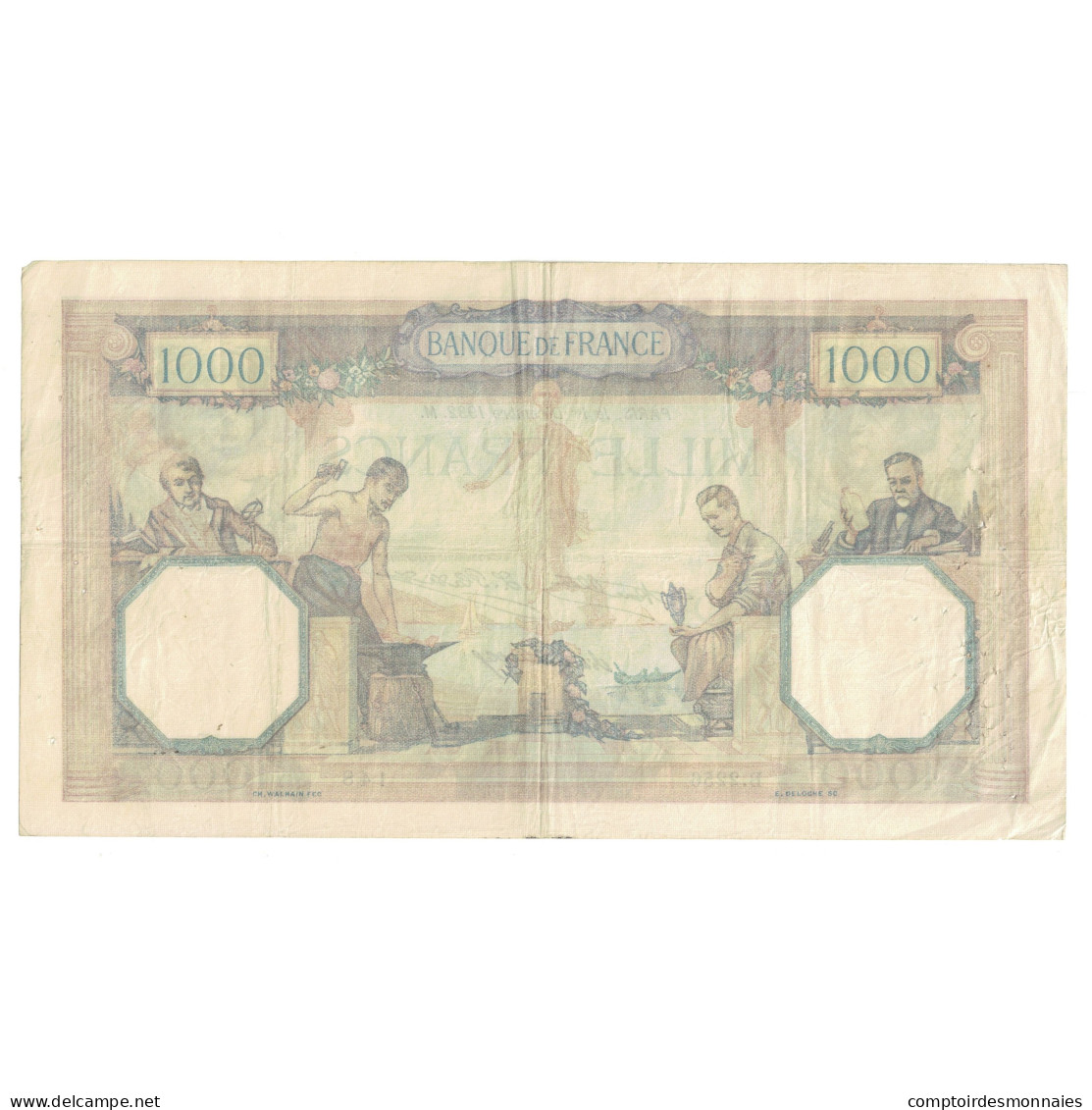 France, 1000 Francs, Cérès Et Mercure, 1932, B.2256 148, TTB, Fayette:37.7 - 1 000 F 1927-1940 ''Cérès Et Mercure''