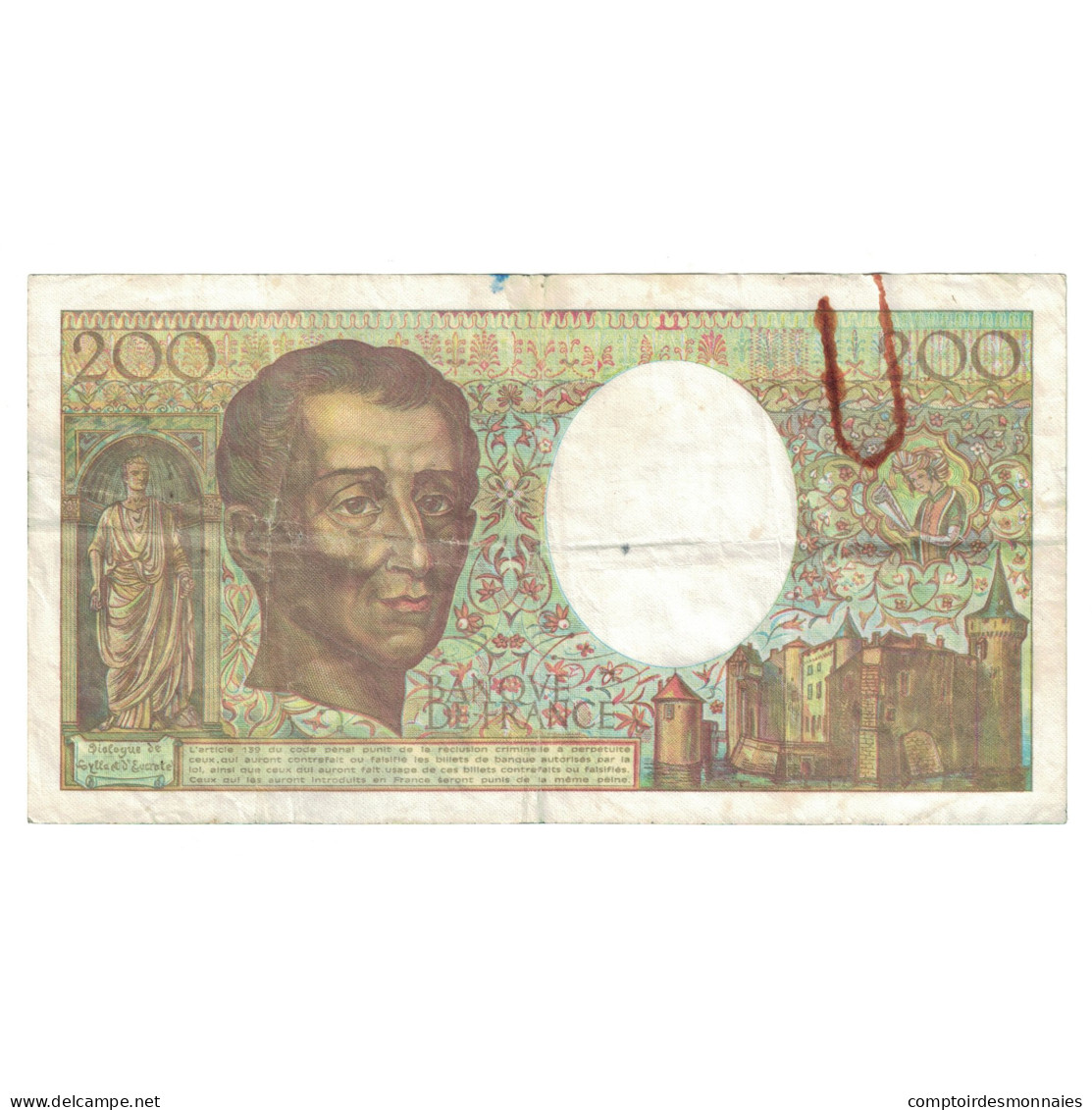 France, 200 Francs, Montesquieu, 1990, R.077 268967, TB+, Fayette:70.10a - 200 F 1981-1994 ''Montesquieu''