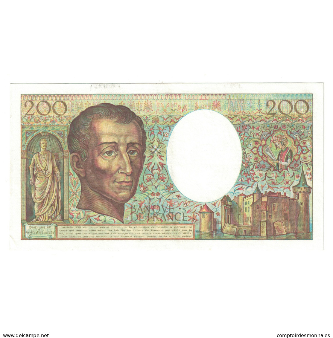 France, 200 Francs, Montesquieu, 1984, B.026 201782, SUP, Fayette:70.4, KM:155a - 200 F 1981-1994 ''Montesquieu''