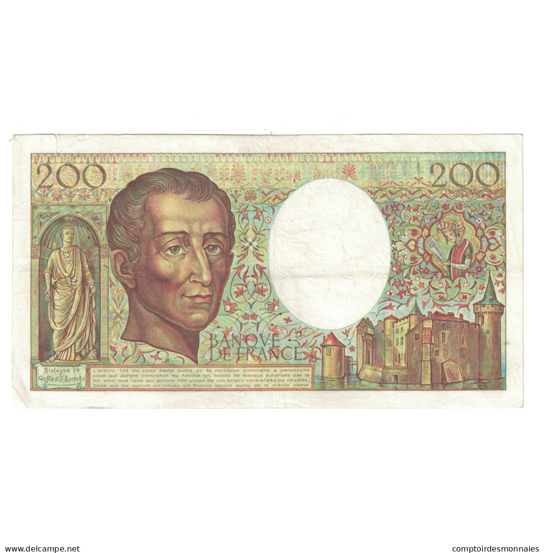 France, 200 Francs, Montesquieu, 1985, H.030 139243, TTB, Fayette:70.5, KM:155a - 200 F 1981-1994 ''Montesquieu''