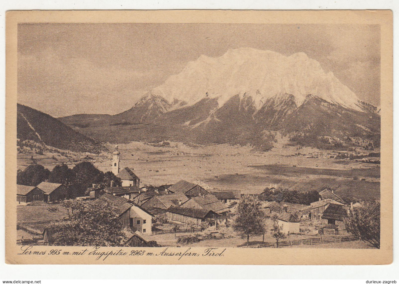 Lermos Mit Zugspitze Old Postcard Posted 193? B230610 - Lermoos