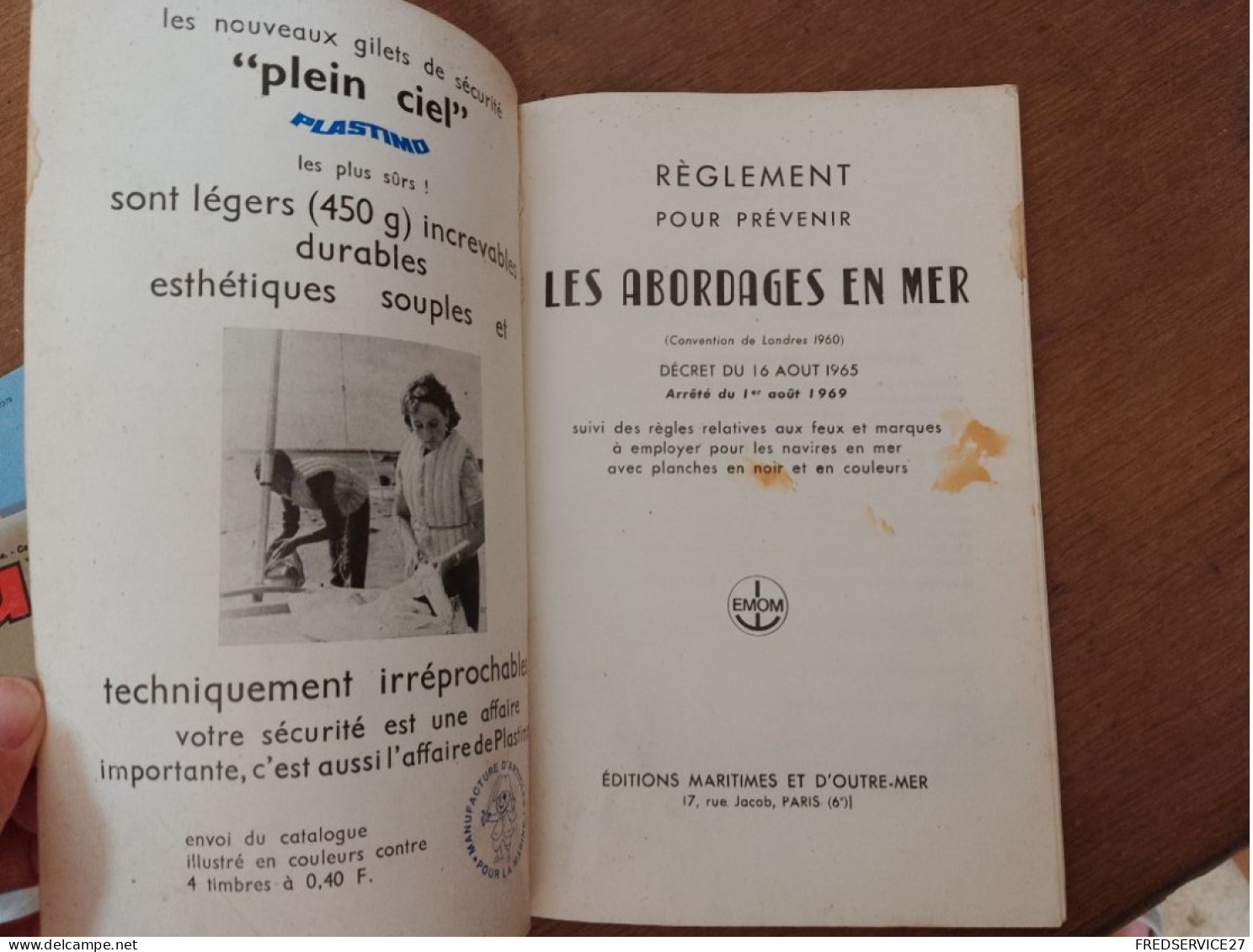 118 //  REGLEMENT POUR PREVENIR LES ABORDAGES EN MER / DECRET DE 1965 / 40 PAGES - Schiffe