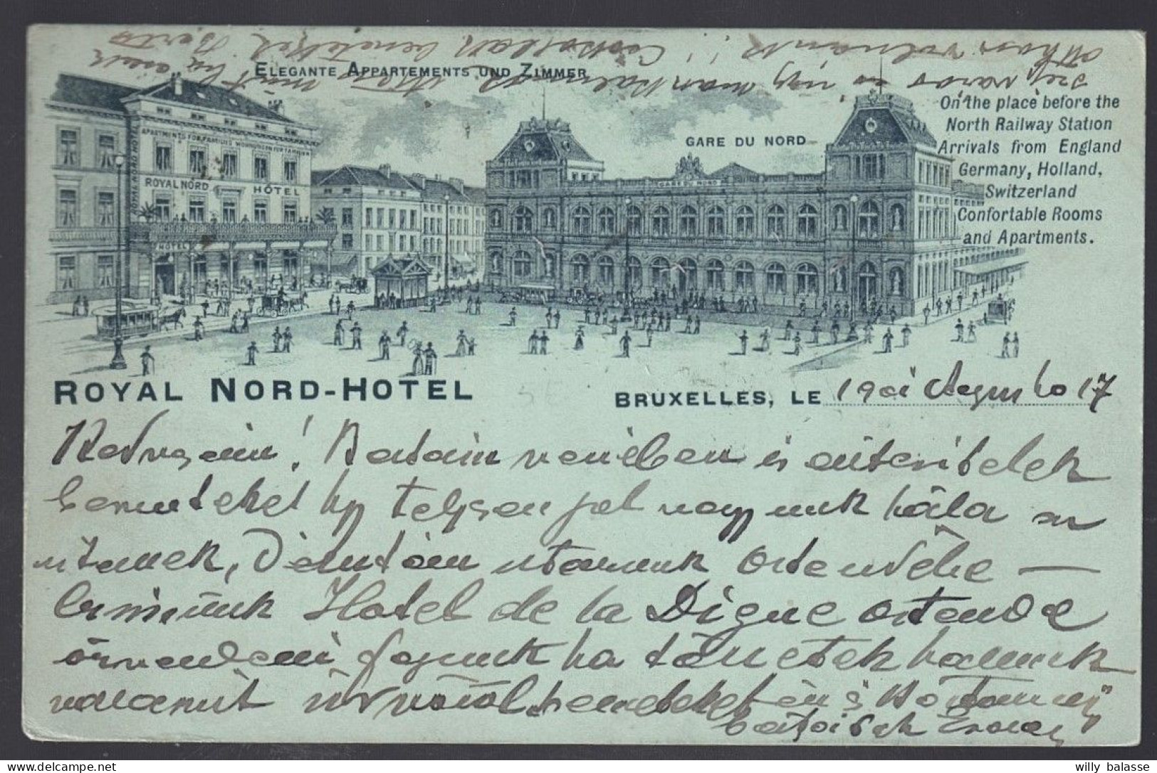 +++ CPA - BRUSSEL - BRUXELLES - Publicité Royal Nord Hôtel   // - Cafés, Hôtels, Restaurants