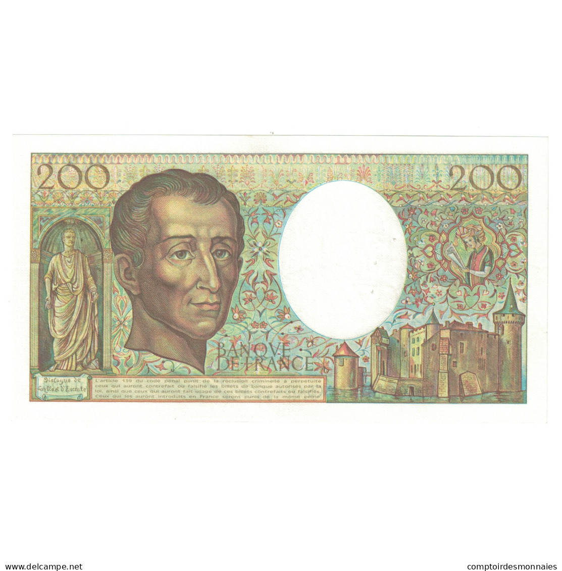 France, 200 Francs, Montesquieu, 1984, U.026 275877, SPL, Fayette:70.4, KM:155a - 200 F 1981-1994 ''Montesquieu''