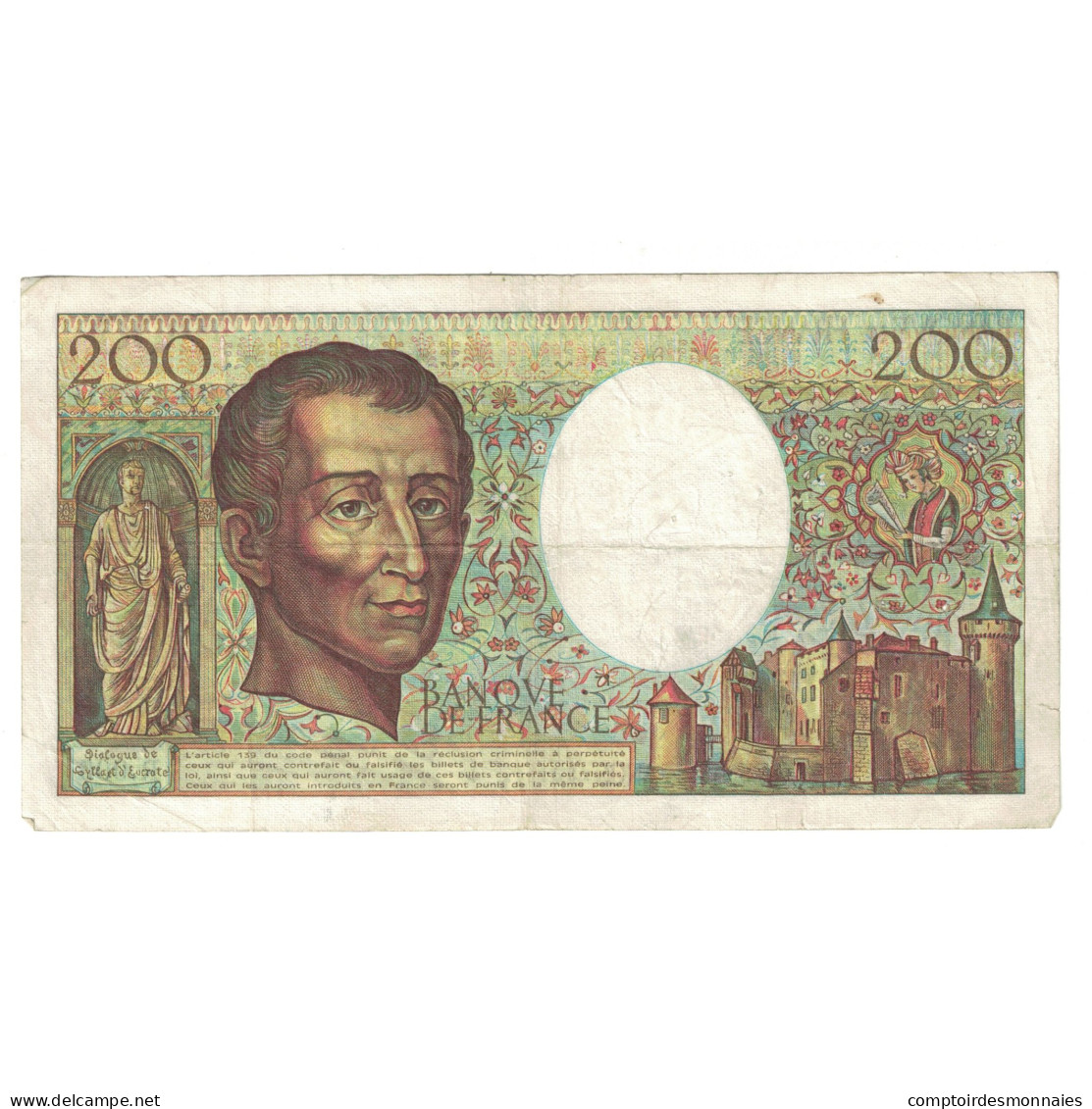 France, 200 Francs, Montesquieu, 1981, R.005 044431, TB+, Fayette:70.1, KM:155a - 200 F 1981-1994 ''Montesquieu''