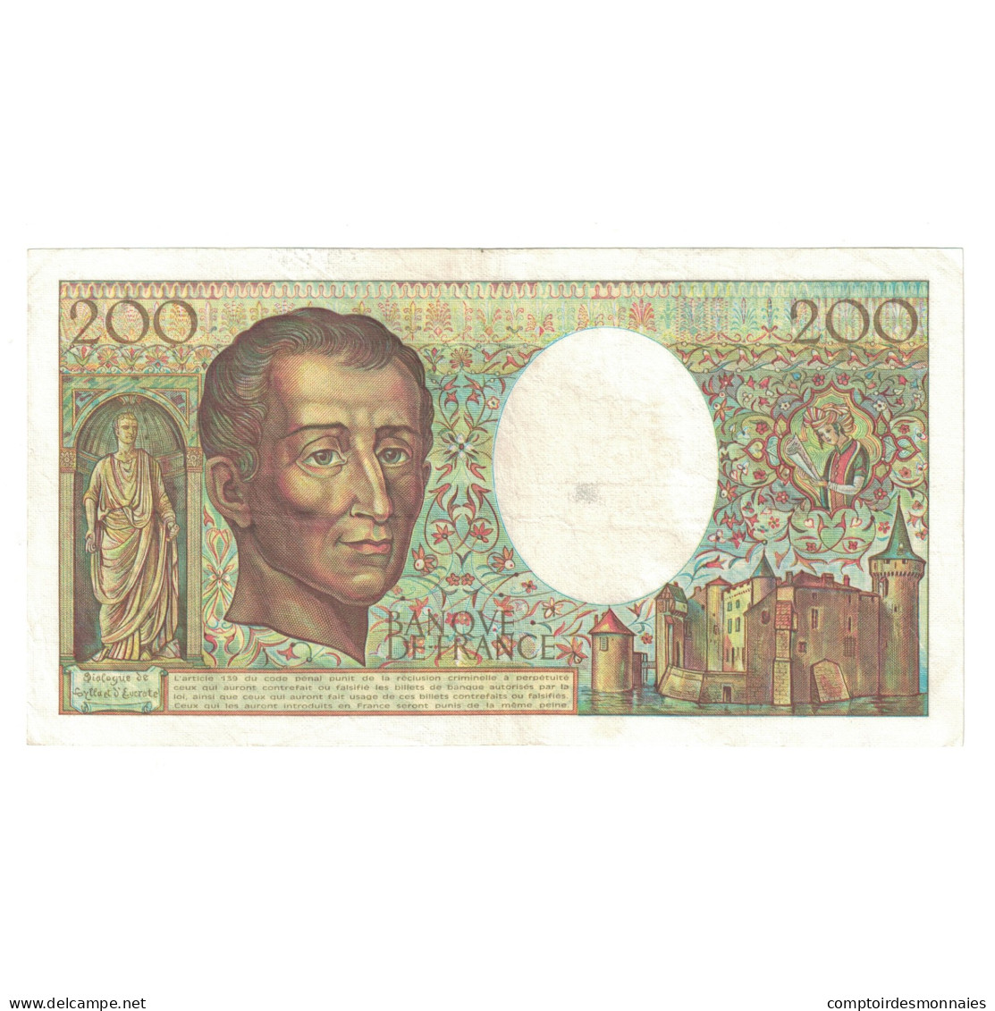 France, 200 Francs, Montesquieu, 1984, B.026 195595, TTB, Fayette:70.4, KM:155a - 200 F 1981-1994 ''Montesquieu''