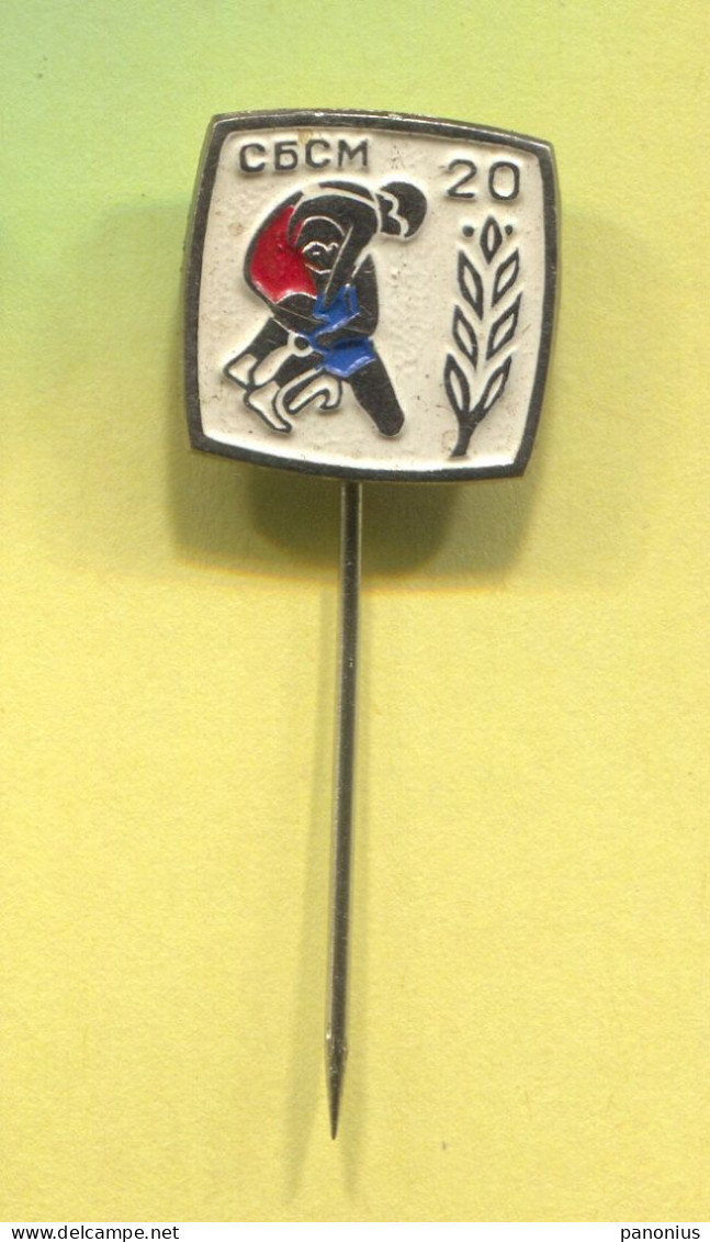 Wrestling - N. Macedonia Association, Vintage Pin Badge Abzeichen - Lutte