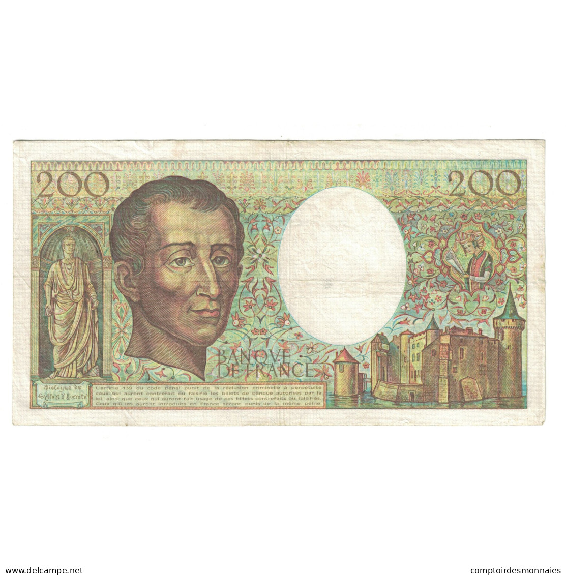 France, 200 Francs, Montesquieu, 1984, T.022 099014, TB+, Fayette:70.4, KM:155a - 200 F 1981-1994 ''Montesquieu''
