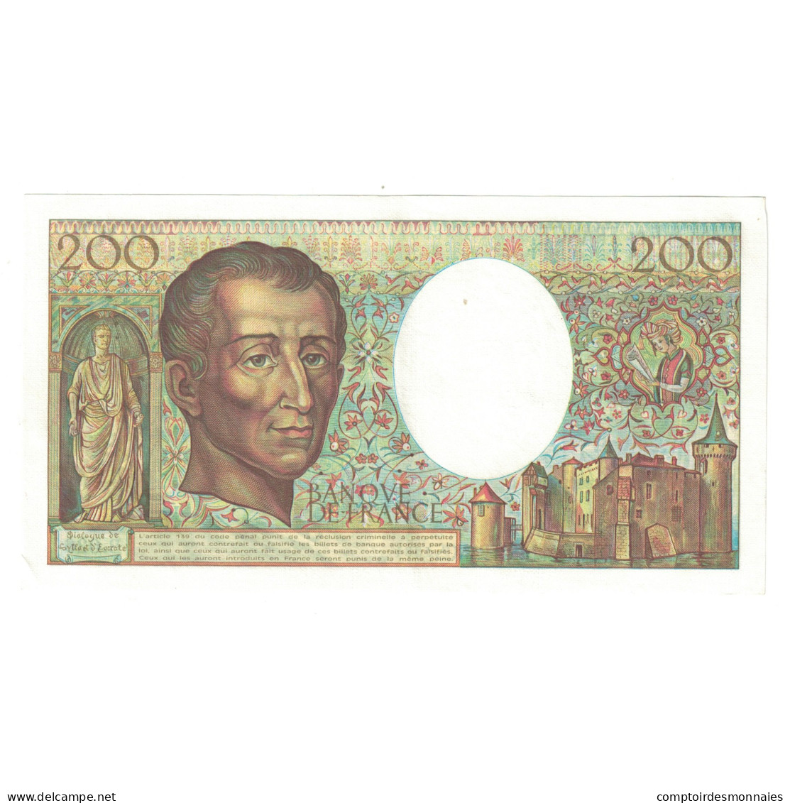 France, 200 Francs, Montesquieu, 1984, B.026 201783, SUP, Fayette:70.4, KM:155a - 200 F 1981-1994 ''Montesquieu''