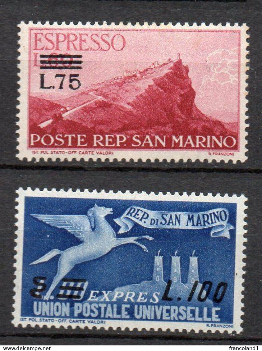 1950 San Marino - Espressi 23 - 24 Integri MNH** - Francobolli Per Espresso