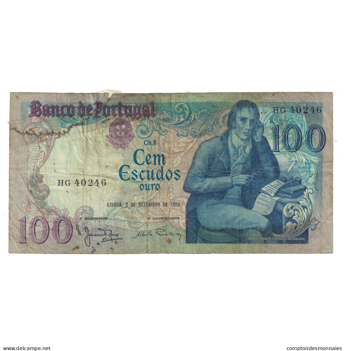 Billet, Portugal, 100 Escudos, 1980, 1980-09-02, KM:178a, TB - Portugal