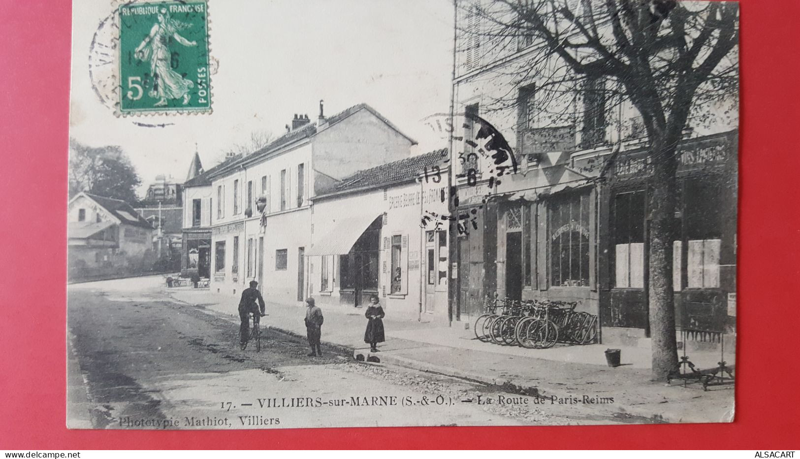 Villiers Sur Marne , La Route De Paris-reims , Commerce De Cycles Mégnant - Villiers Sur Marne