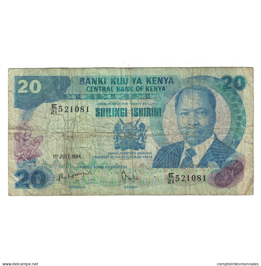 Billet, Kenya, 20 Shillings, 1984, 1984-07-01, KM:21c, TB - Kenya