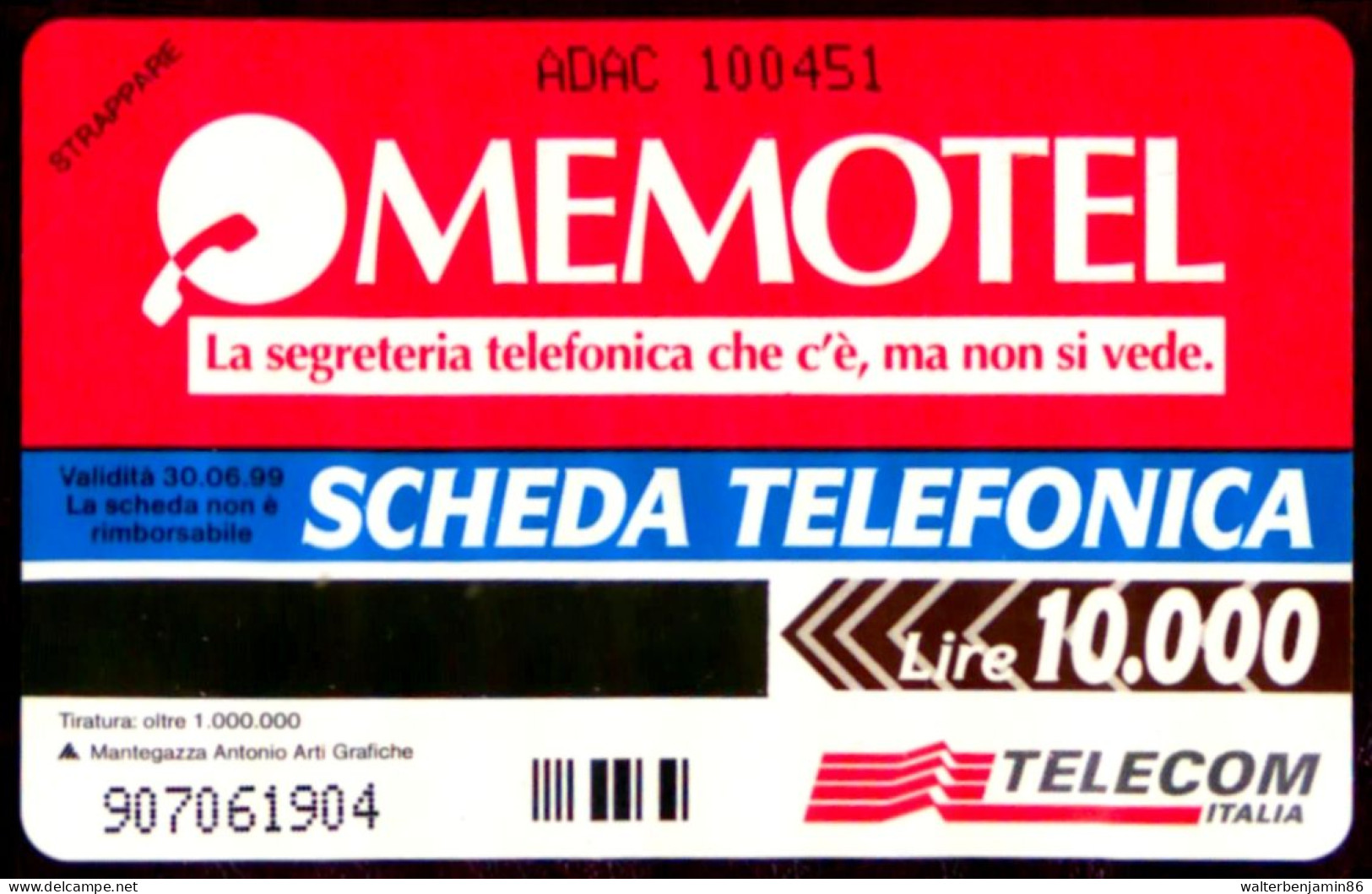 G 614 B C&C AD2 SCHEDA TELEFONICA NUOVA MAGNETIZZATA MEMOTEL ADAC CON CODICI - Erreurs & Variétés