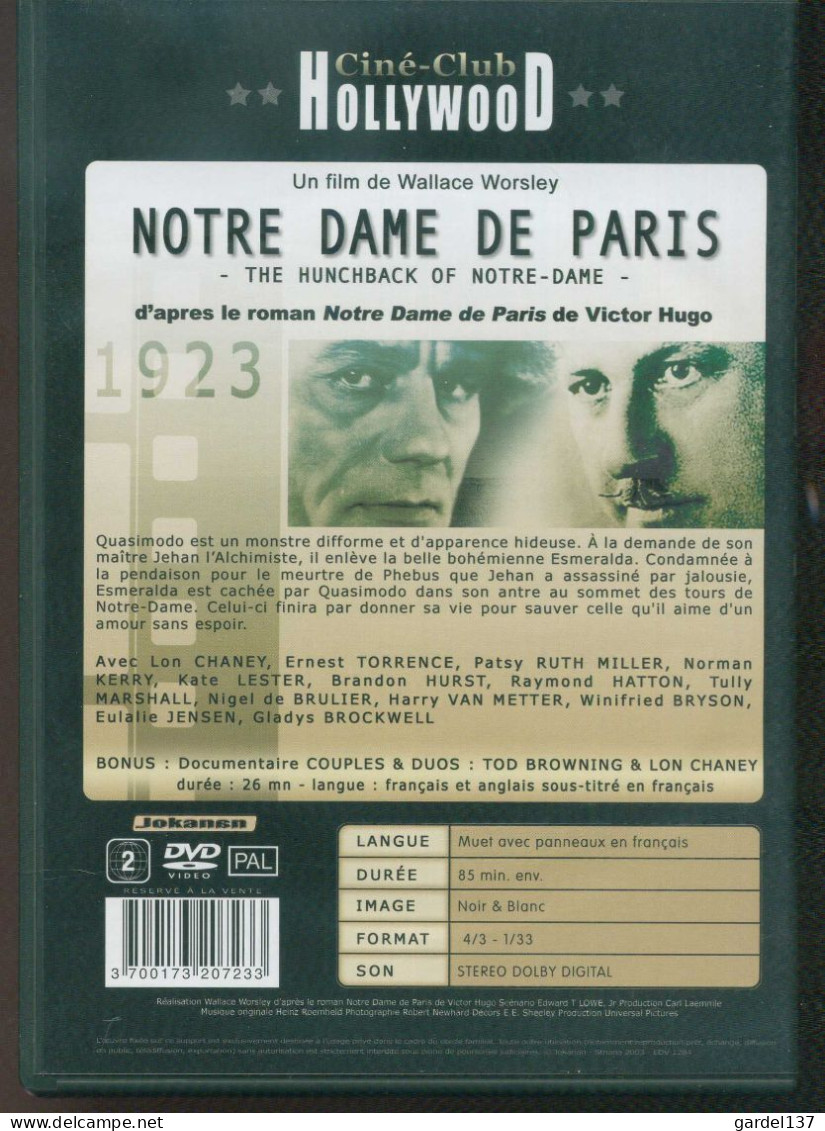 DVD Ciné-Club Hollywood : Notre-Dame De Paris De Wallace Worsley - Collections, Lots & Séries