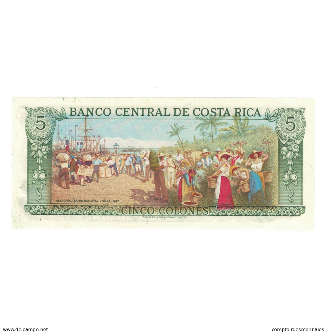 Billet, Costa Rica, 5 Colones, 1990, 1990-01-24, KM:236d, NEUF - Costa Rica
