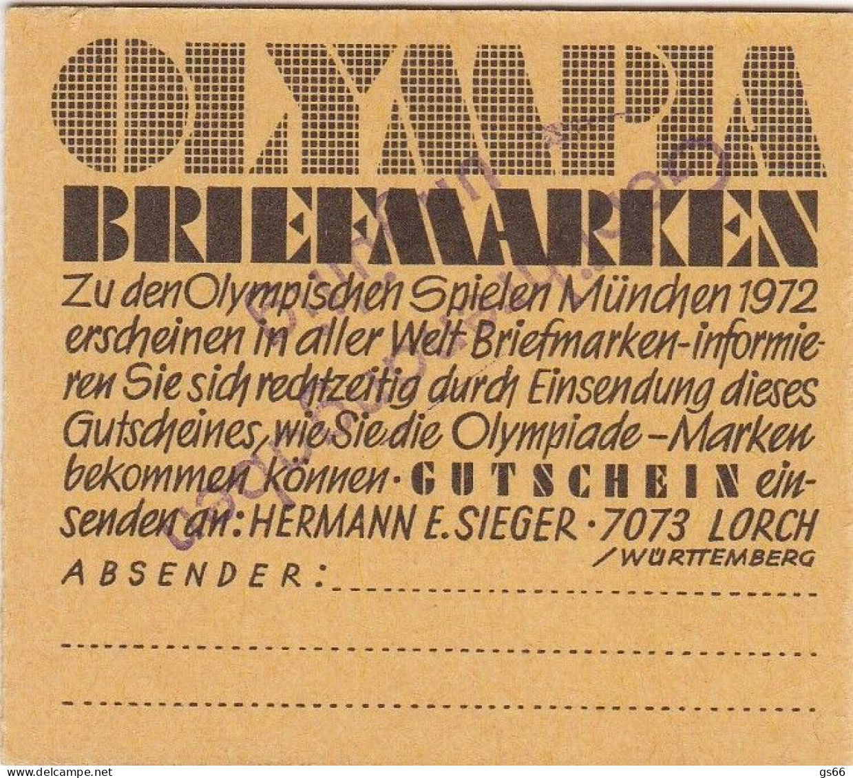 Bund , 1968, MH 14 E,  Mit Handstempel Gebührenangaben Ungültig, Violetter 2-Zeiler, Saarbrücken, Vorder- Und Rückseite - 1951-1970