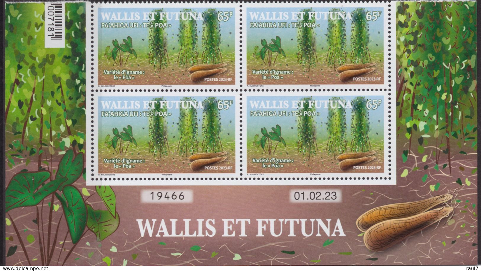 Wallis Et Futuna 2023 - Variété D'igname, Le Poa - Bloque De 4 Timbres Avec Coin Daté Neuf // Mnh - Ungebraucht