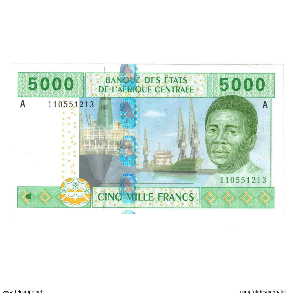 Billet, États De L'Afrique Centrale, 5000 Francs, 2002, 2002, KM:409A, NEUF - Central African States