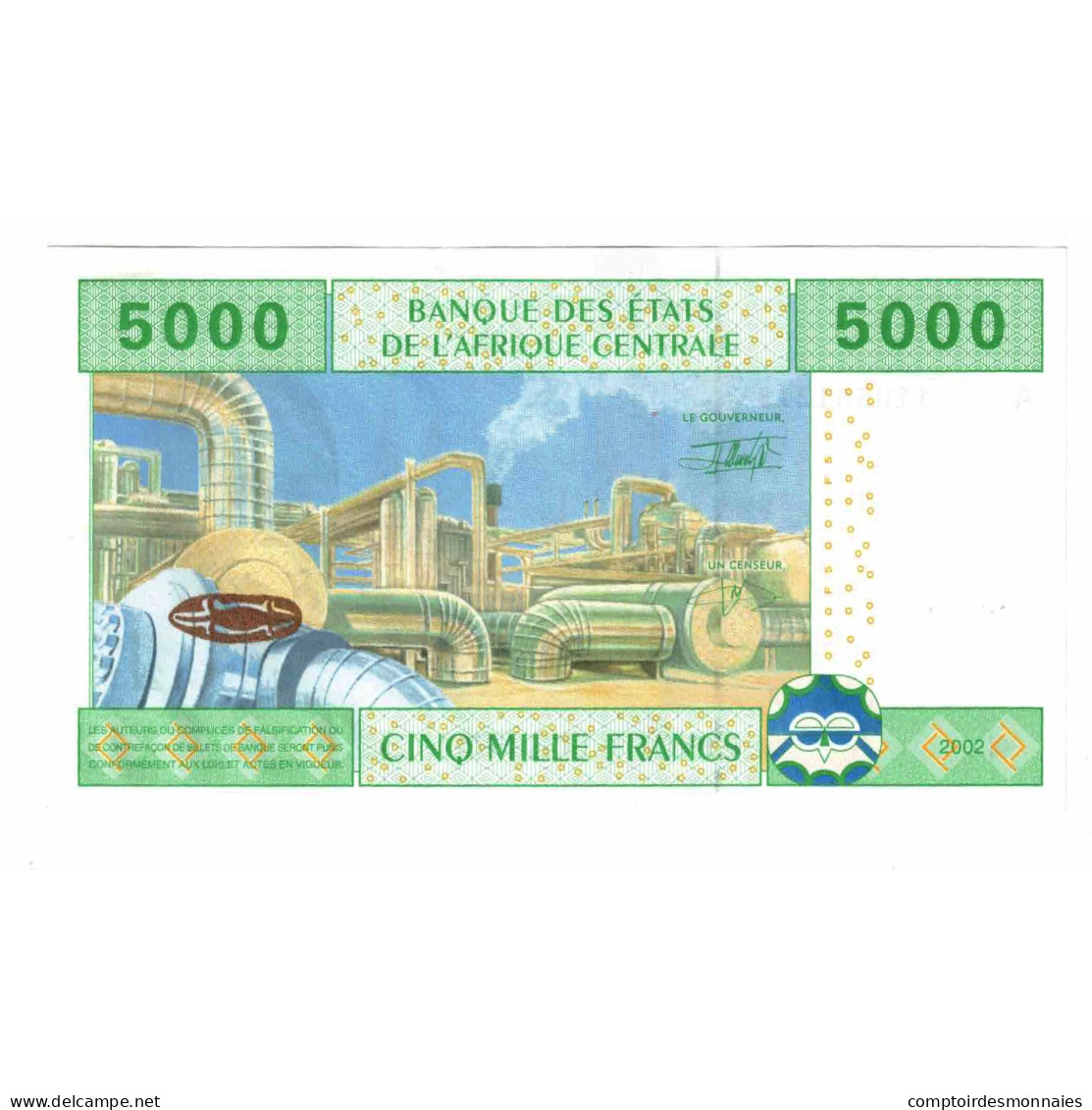 Billet, États De L'Afrique Centrale, 5000 Francs, 2002, 2002, KM:409A, NEUF - Zentralafrikanische Staaten