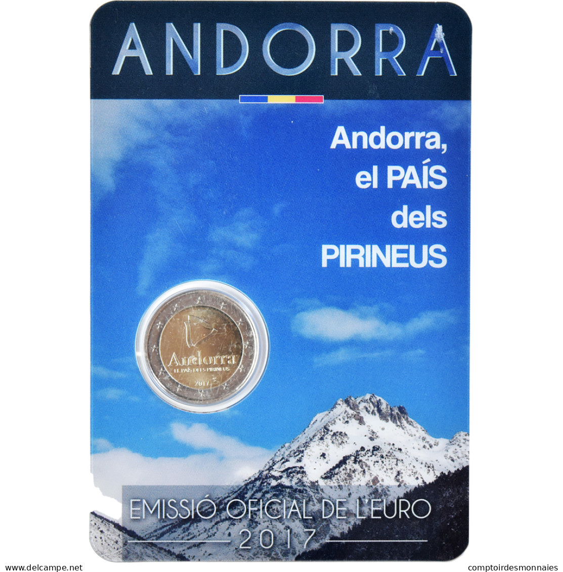 Andorre, 2 Euro, Coin Card, 2017, Les Armoiries De L'Andorre Et La Devise, FDC - Andorra