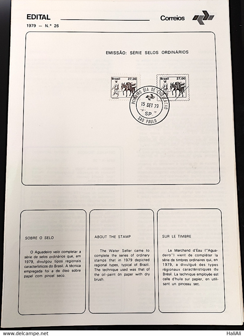 Brochure Brazil Edital 1979 26 Water Economy Dumb Work With Stamp CPD Sp - Brieven En Documenten