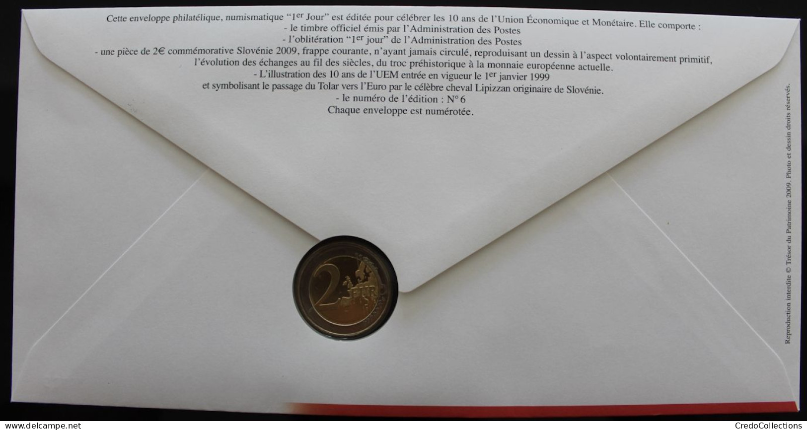 SLOVENIE - Enveloppe 1er Jour + 2€ 2009 (10 Ans De L'UEM) - Slovenia