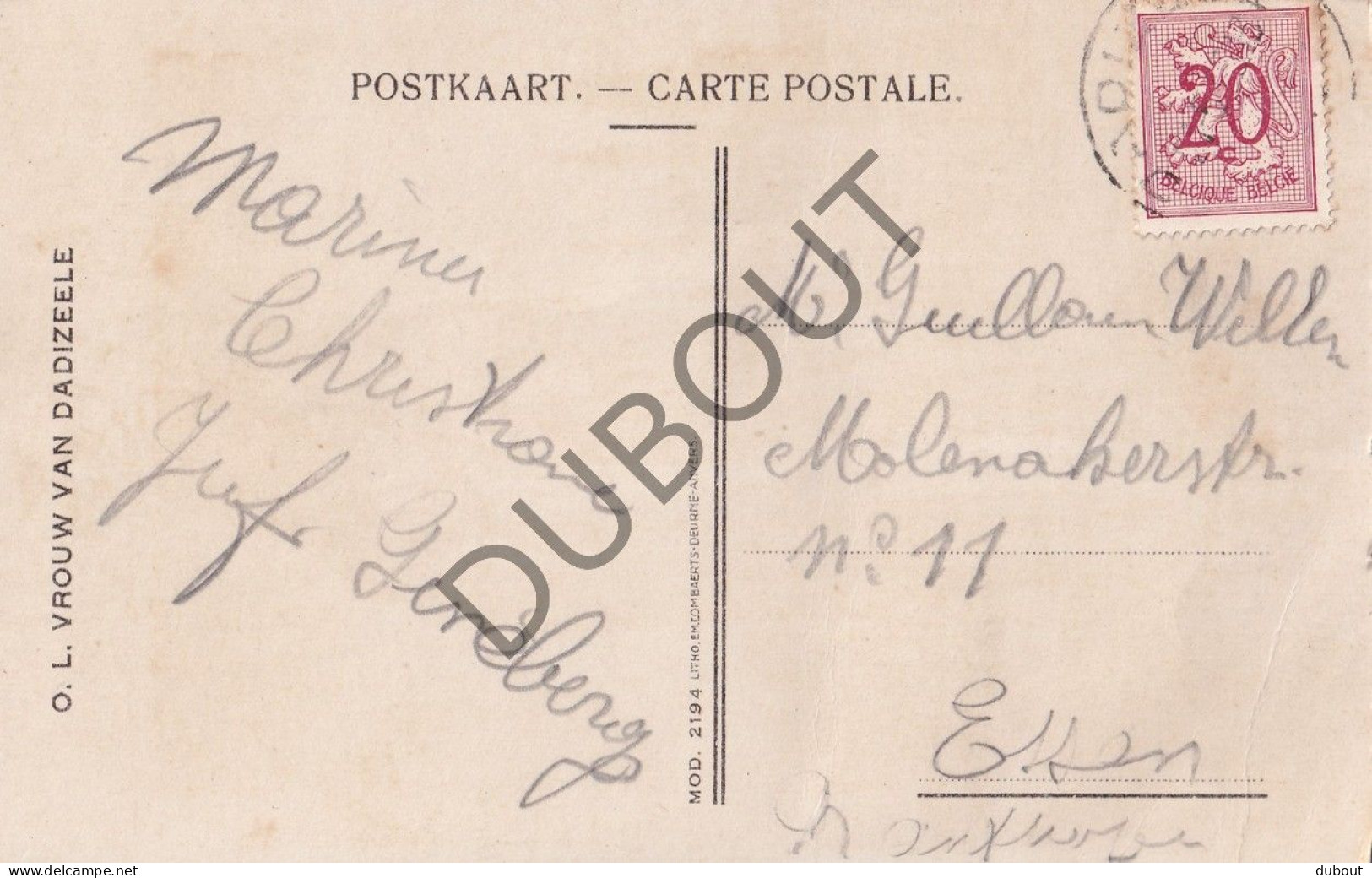 Postkaart/Carte Postale - Dadizele - OLV (C4134) - Moorslede