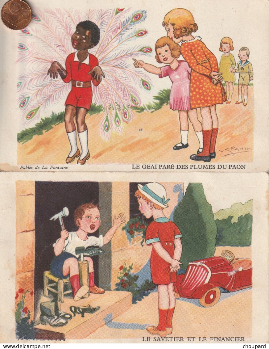 2 Cartes Postales Anciennes Des Fables De La Fontaine   Illustration  PAHN ( Carte éditions PC ) - Fiabe, Racconti Popolari & Leggende
