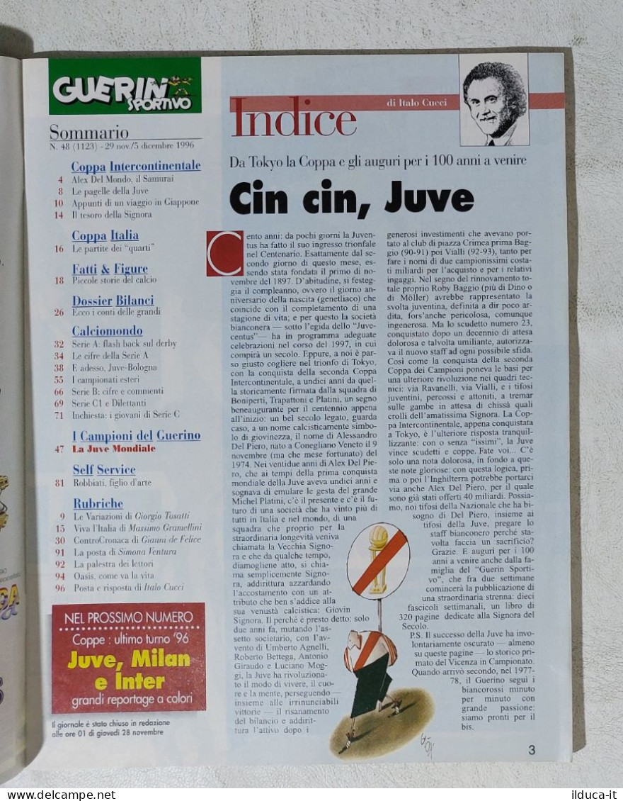 I115088 Guerin Sportivo A. LXXXIV N. 48 1996 - Juventus Del Piero Intercontinent - Deportes