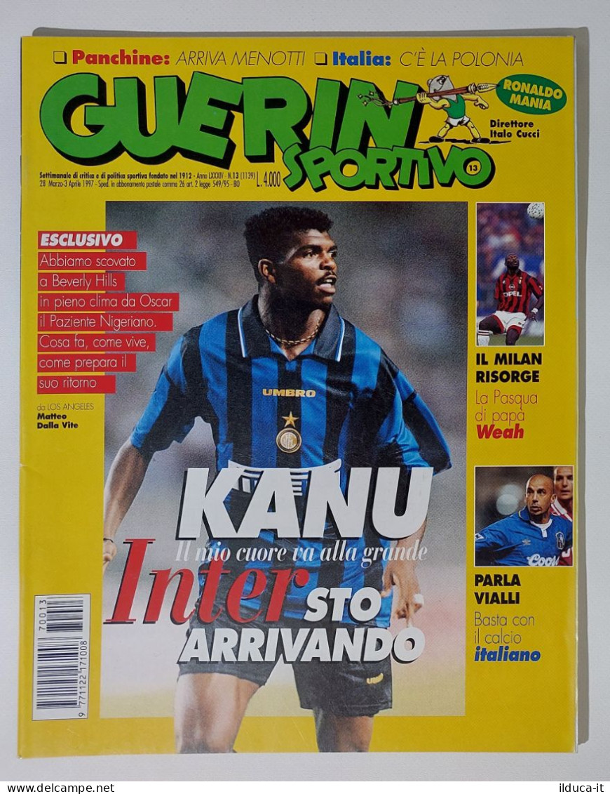 I115105 Guerin Sportivo A. LXXXIV N. 13 1997 - Kanu - Weah - Vialli - Inter - Deportes