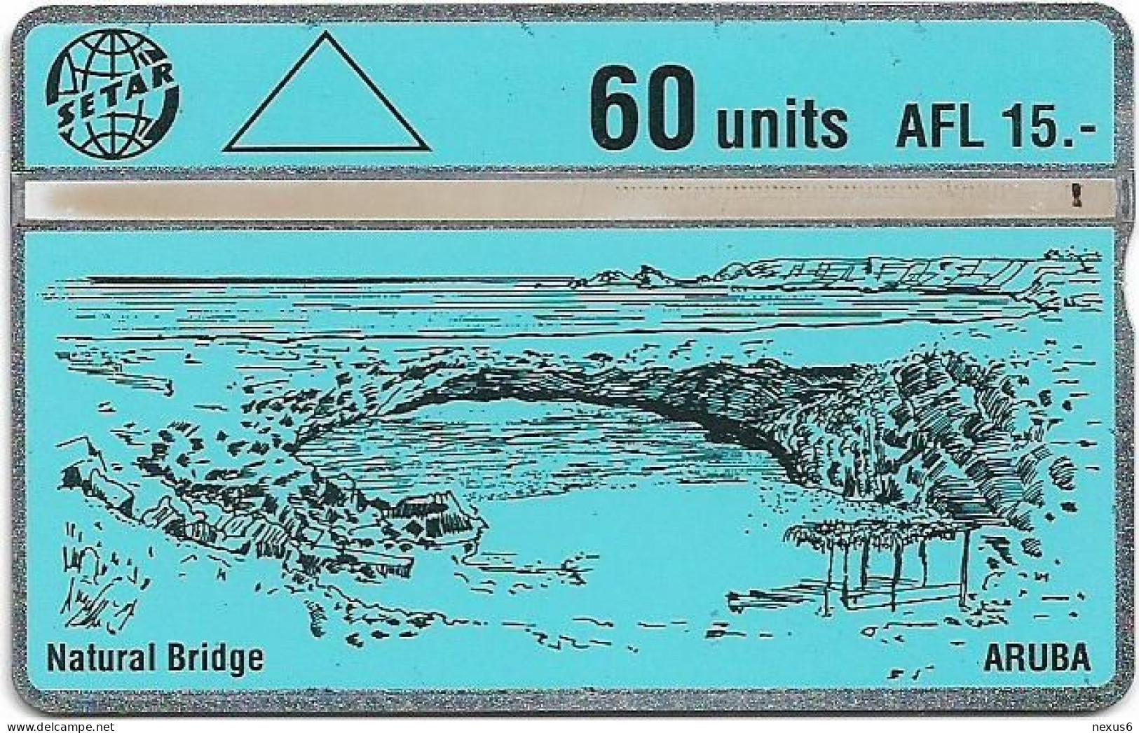 Aruba - Setar - L&G - Natural Bridge - 204B - 04.1992, 60U, Used - Aruba