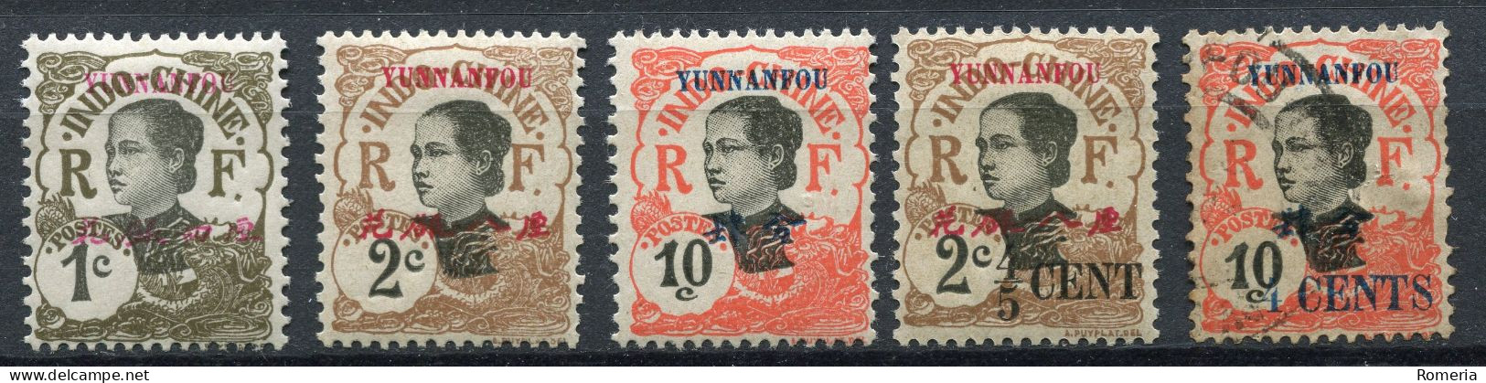 Yunnanfou - 1908/1919 - Yt 33 - 34 - 37 - 51 * TC Et 54 Oblitéré - Used Stamps